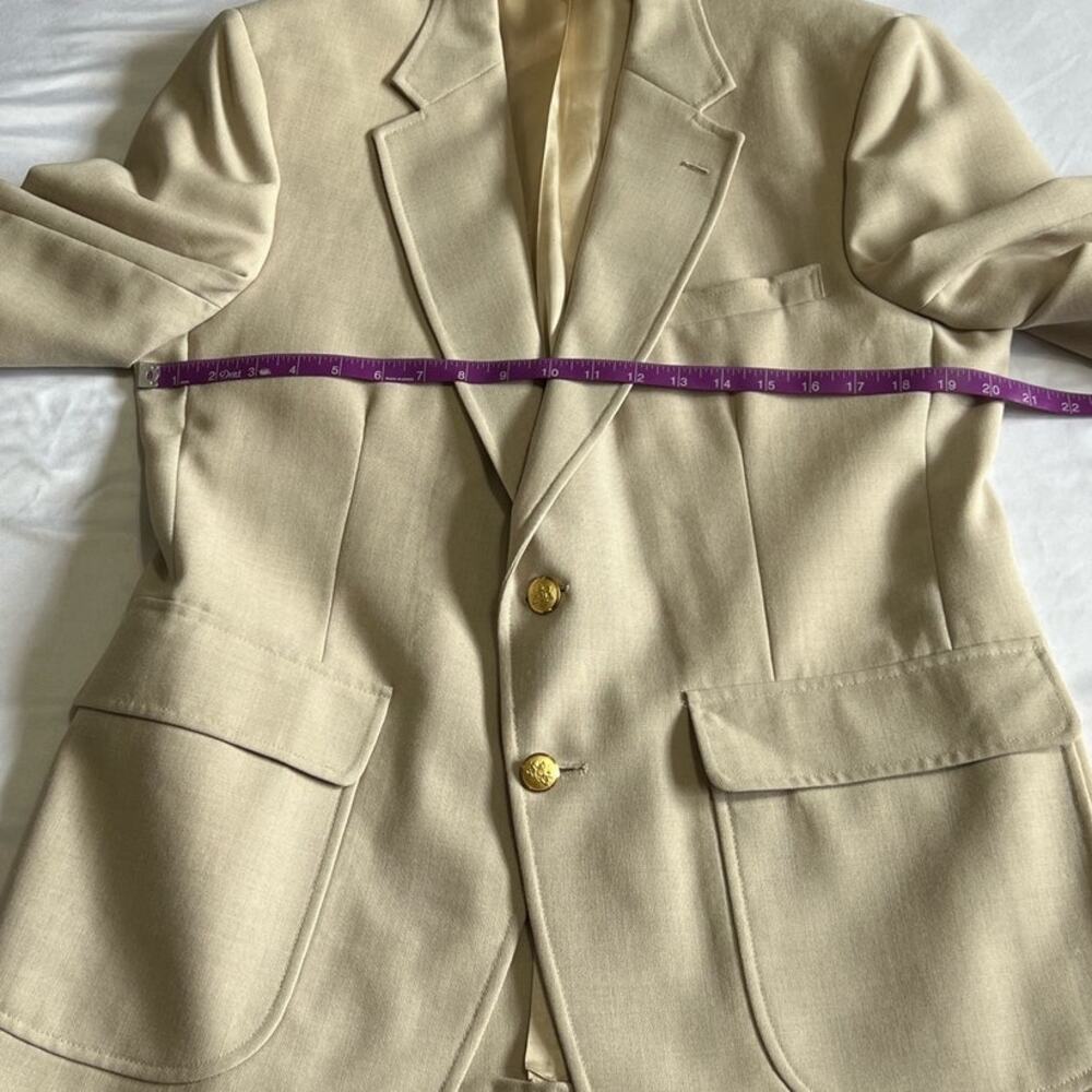 Men’s 42R Khaki Sport Coat Blazer Lightweight Two Button Classic Business Casual - Picture 7 of 10